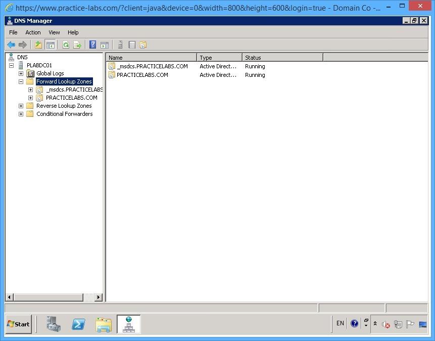 Practice Labs screenshot.